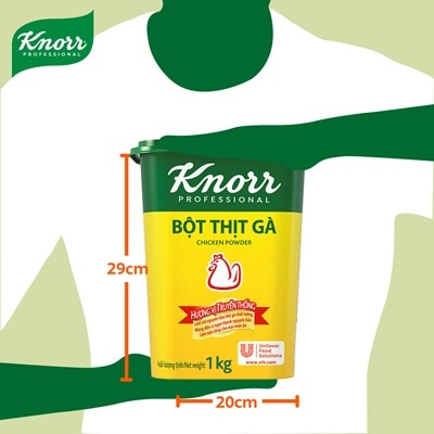 Knorr Bột Thịt Gà 1kg - Bột Thịt Gà Knorr cho vị gà nguyên bản nhờ vị ngọt thịt và thơm lâu, làm nền tảng cho mọi món ăn.